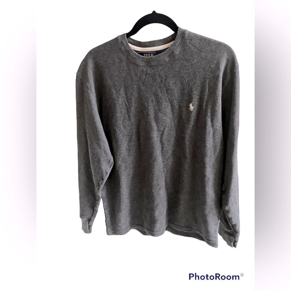 Polo Long Sleeve Waffle Knit Shirt